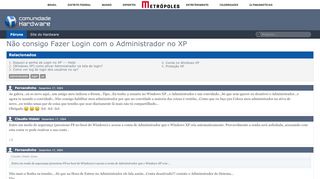 
                            13. Não consigo Fazer Login com o Administrador no XP - Hardware.com.br