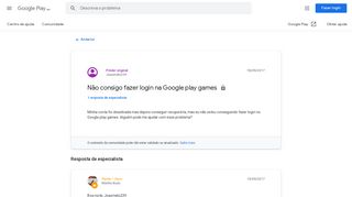 
                            4. Não consigo fazer login na Google play games - Google Product Forums