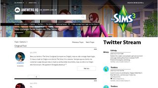 
                            4. Não consigo fazer login no The Sims 3 - Answer HQ