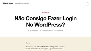 
                            4. Não Consigo Fazer Login No WordPress? | Gilberto Albino