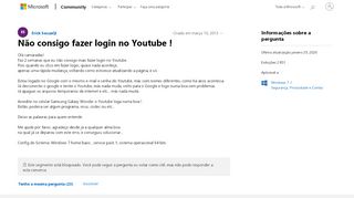 
                            7. Não consigo fazer login no Youtube ! - Microsoft Community