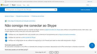
                            6. Não consigo me conectar ao Skype | Suporte do Skype - Skype Support
