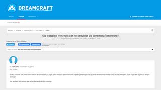 
                            5. não consigo me registrar no servidor do dreamcraft minecraft ...