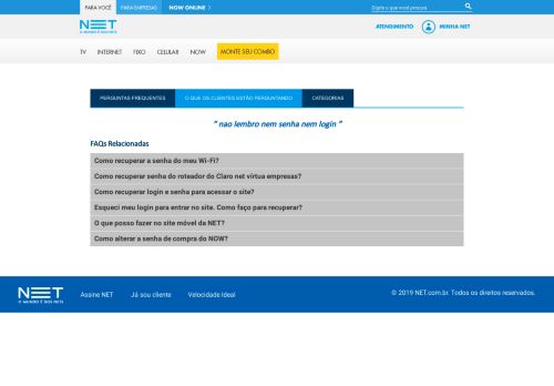 
                            3. nao lembro nem senha nem login - Ajuda Site Oficial da NET