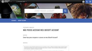 
                            5. Não posso acessar meu Ubisoft Account - - Ubisoft Support