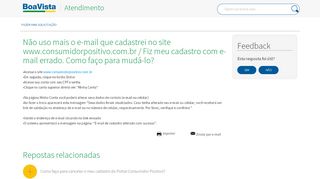 
                            9. Não utilizo mais o e-mail que cadastrei no Portal Consumidor Positivo ...