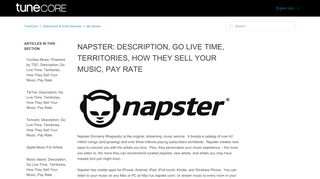 
                            13. Napster: Description, Go Live Time, Territories, How They Sell Your ...