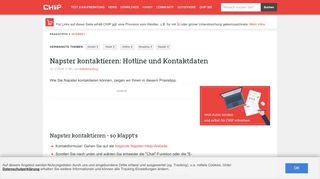 
                            12. Napster kontaktieren: Hotline und Kontaktdaten - CHIP