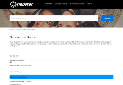 
                            2. Napster mit Sonos – Napster