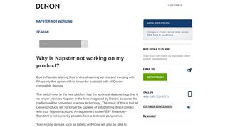 
                            10. NAPSTER NOT WORKING - Service