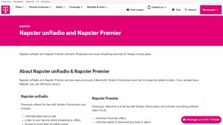 
                            9. Napster unRadio and Napster Premier | T-Mobile Support