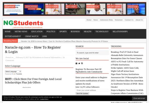 
                            9. Naracle-ng.com – How To Register & Login – NGstudents.com
