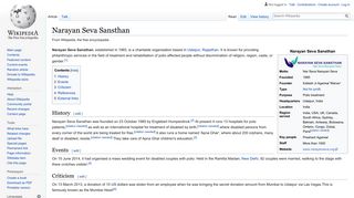 
                            11. Narayan Seva Sansthan - Wikipedia
