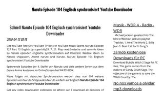
                            8. Naruto Episode 104 Englisch synchronisiert Youtube Downloader