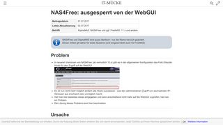 
                            4. NAS4Free: ausgesperrt von der WebGUI [IT-MÜCKE]