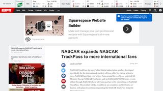 
                            10. NASCAR expands NASCAR TrackPass to more international fans
