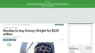 
                            8. Nasdaq to buy Dorsey Wright for $225 million - MarketWatch