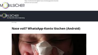 
                            10. Nase voll? WhatsApp-Konto löschen (Android) - mobilsicher.de