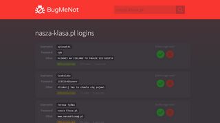 
                            7. nasza-klasa.pl passwords - BugMeNot