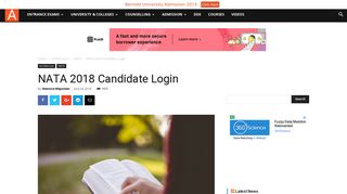 
                            5. NATA 2018 Candidate Login | AglaSem Admission