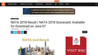
                            3. NATA 2018 Result / NATA 2018 Scorecard: Available for Download ...