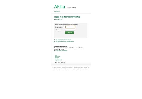 
                            4. Nätbanken för företag - Aktia - identifikation