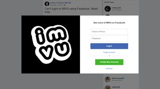 
                            10. Nathan Forester - Can't login to IMVU using Facebook.... | Facebook