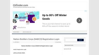 
                            5. Nation Builders Corps (NABCO) Registration Login - Ghfinder.com