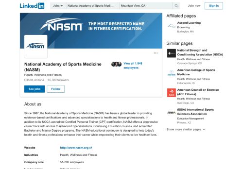 
                            4. National Academy of Sports Medicine (NASM) | LinkedIn