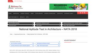
                            12. National Aptitude Test in Architecture – NATA 2018 – Winentrance