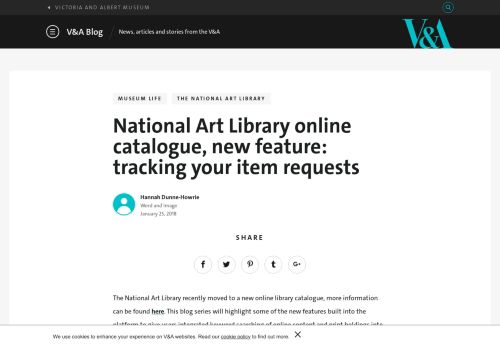 
                            3. National Art Library online catalogue, new feature: tracking your item ...