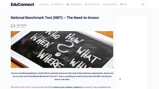 
                            13. National Benchmark Test (NBT) - What you need to know | EduConnect
