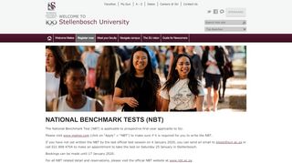 
                            11. National Benchmark Tests (NBT's) - Stellenbosch University