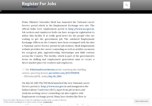 
                            10. National Career Service Portal www.ncs.gov.in Login Register For ...