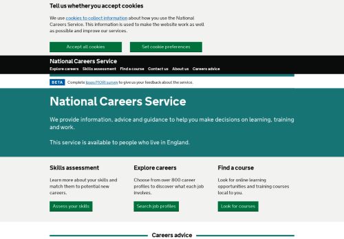 
                            11. National Careers Service: Careers advice - explore careers ...