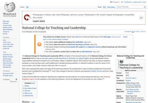 
                            4. National College for Teaching and Leadership - Wikipedia