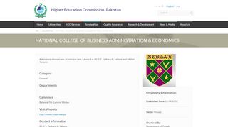 
                            2. National College of Business administration & Economics: ...