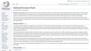 
                            10. National Consumer Panel - Wikipedia