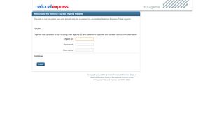 
                            1. National Express Coaches NXAgents Login page