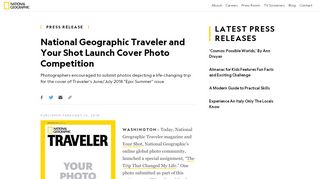 
                            12. National Geographic Traveler and Your Shot Launch Cover Photo ...