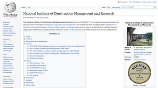 
                            2. National Institute of Construction Management and Research ...