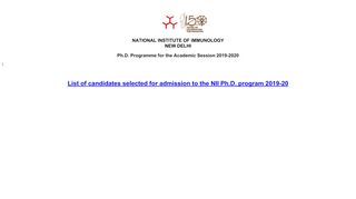 
                            11. NATIONAL INSTITUTE OF IMMUNOLOGY NEW DELHI - nii.res.in