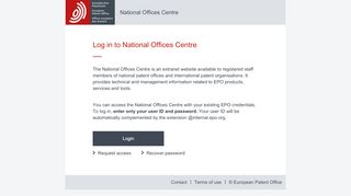 
                            12. National Offices Centre: Log in