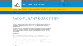 
                            8. National Player Rating System | Leagues | Play | Tennis Australia
