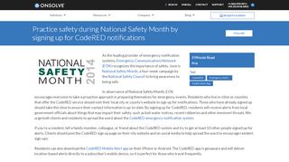 
                            1. National Safety Month: Sign Up for CodeRED Notifications - OnSolve