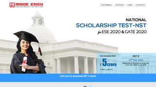 
                            9. National Scholarship Test (NST) for ESE and GATE 2020