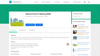 
                            4. National School of Banking (NSB) in Dilsukhnagar Colony, Hyderabad