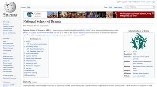 
                            11. National School of Drama - Wikipedia