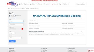 
                            6. NATIONAL TRAVELS(NTS) Online Booking On Bus India.com