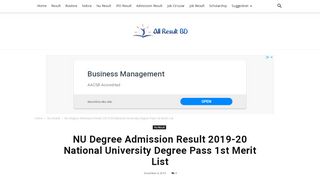 
                            5. National University Degree Pass Admission Result 2018-19 - All ...